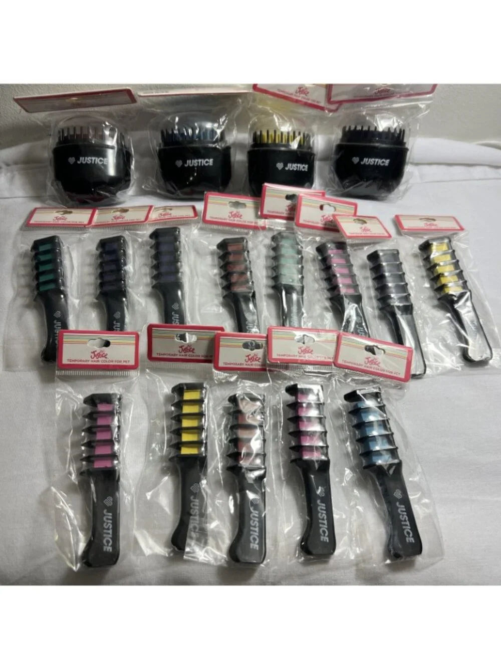 New Lot of 13 JUSTICE Non-Toxic Temporary Multi- Color Hair Color Comb for Pets